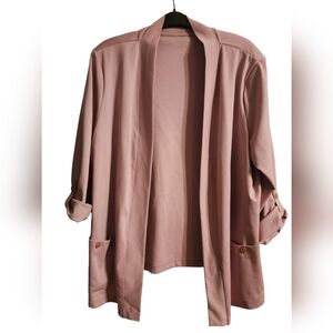 ALLISON DALEY Women's Pink Cardigan with Pockets | Size 2X